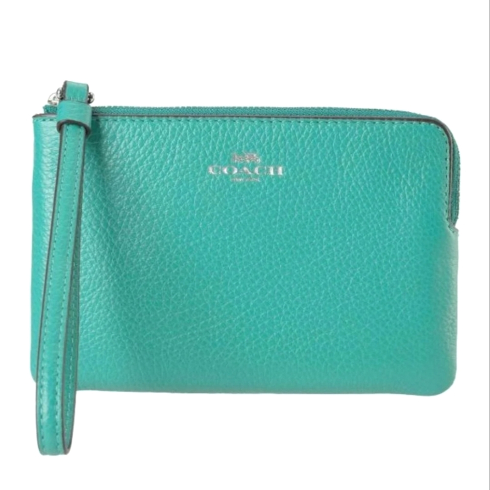 Coach Corner Zip Wristlet - Bright Green *NWT*  **FAST SHIPPING**